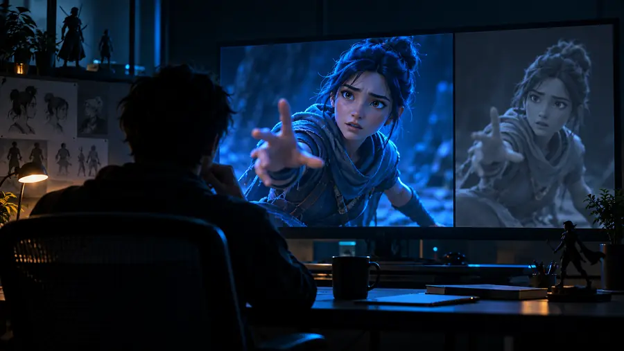 A review-focused motion control video workflow displayed on screen